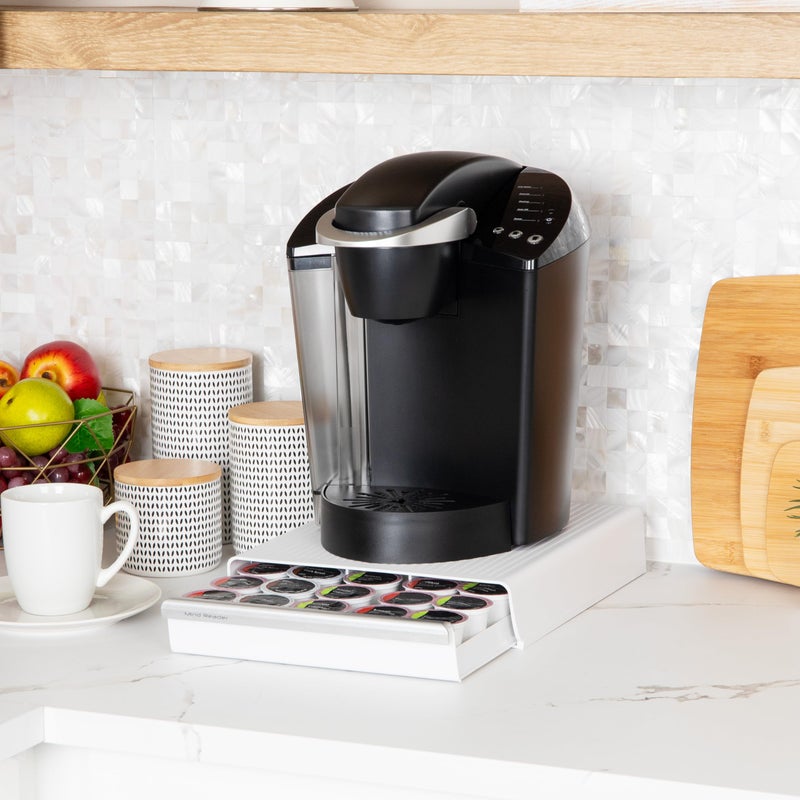 Mind Reader Single Serve Coffee Pod Drawer, 30 Pod Capacity, Countertop Organizer, 10.5"L x 12.75"W x 2.5"H, White - Image 2